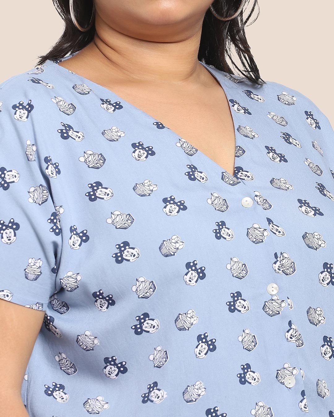 Shop Women's Printed V-Neck Curvy Shirt