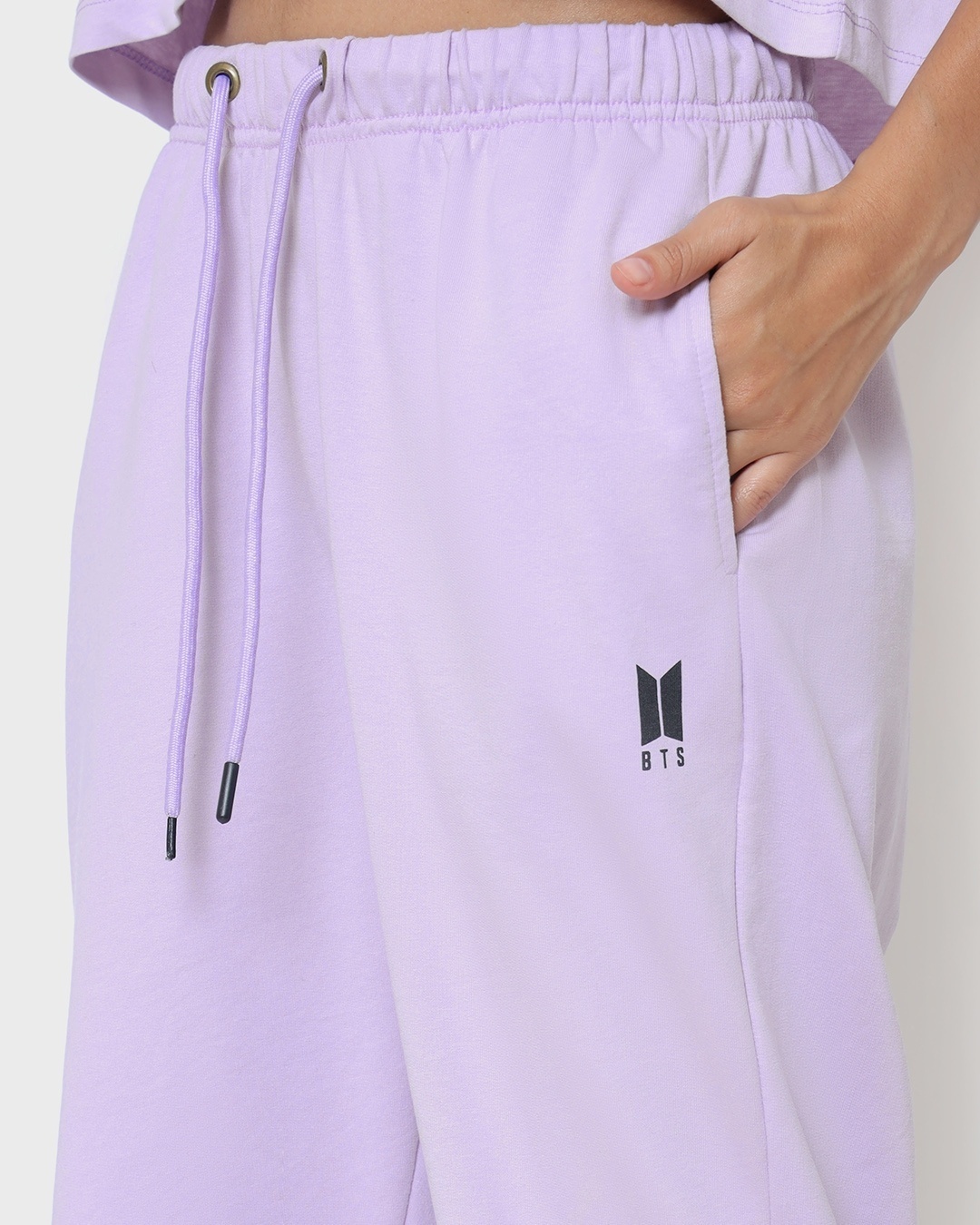 Shop Women's Purple BTS Typography Relaxed Fit Joggers