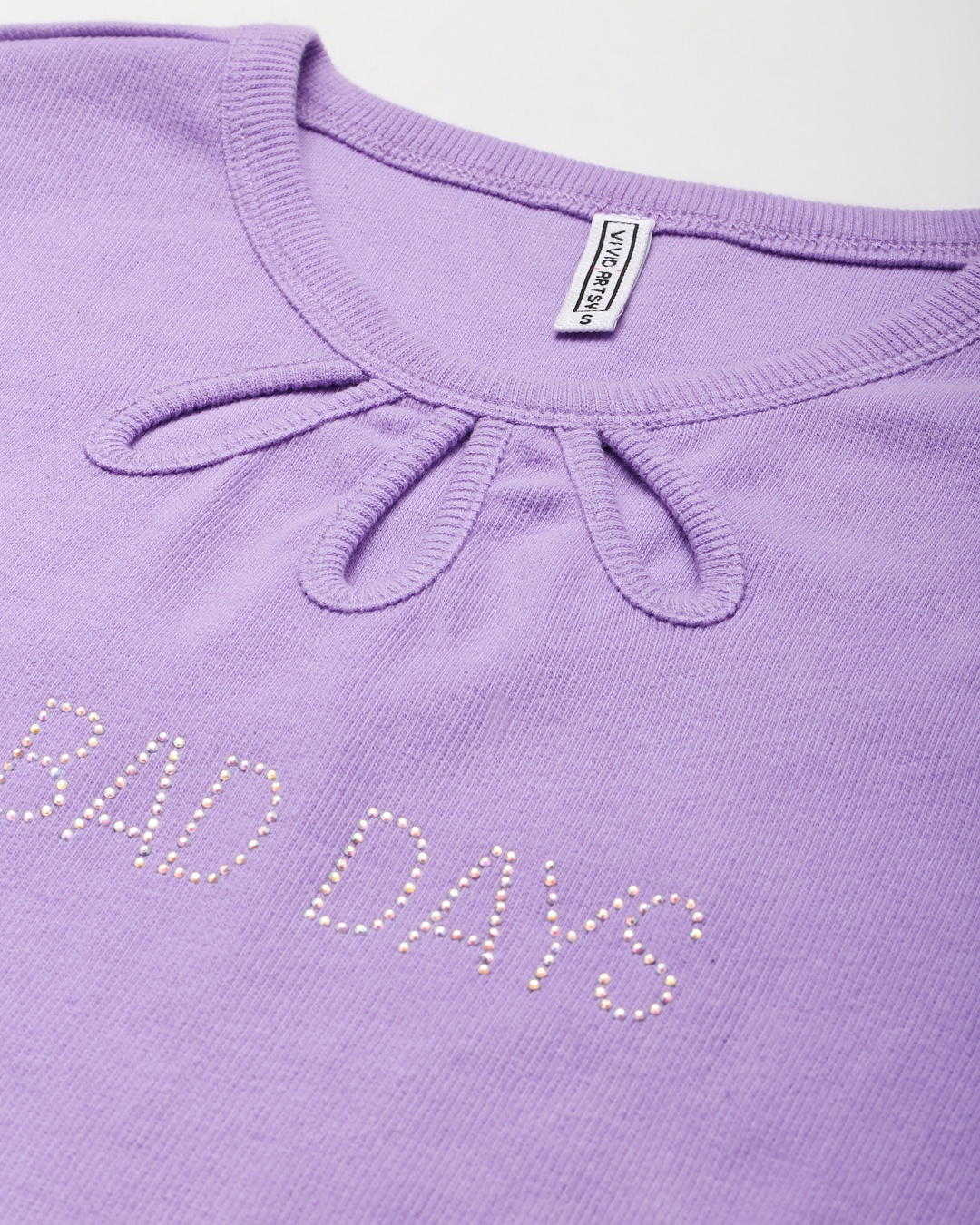 Buy Women's Purple Embellished Crop Top for Women Purple Online at Bewakoof