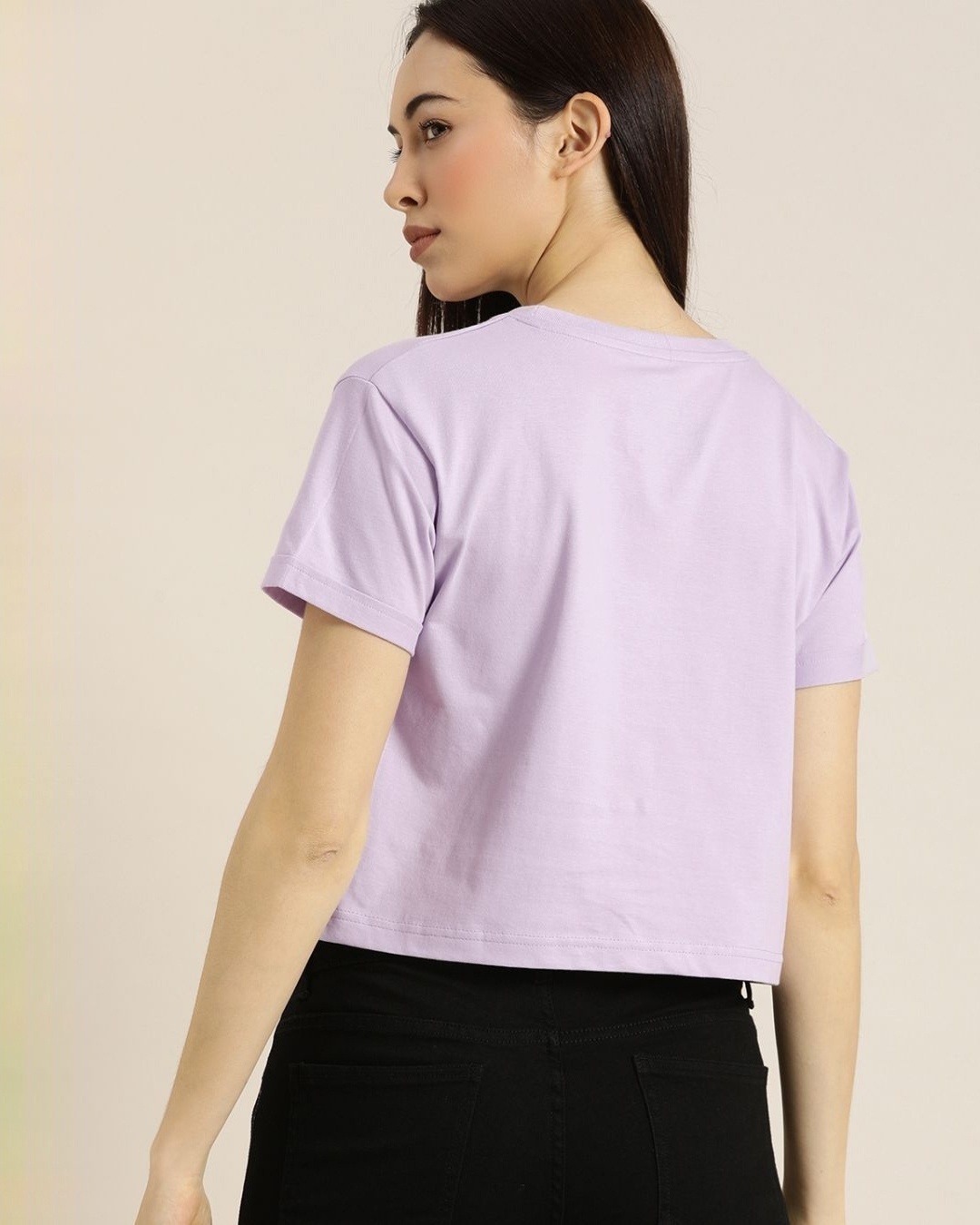 Shop Women's Purple Graphic Print T-shirt-Back