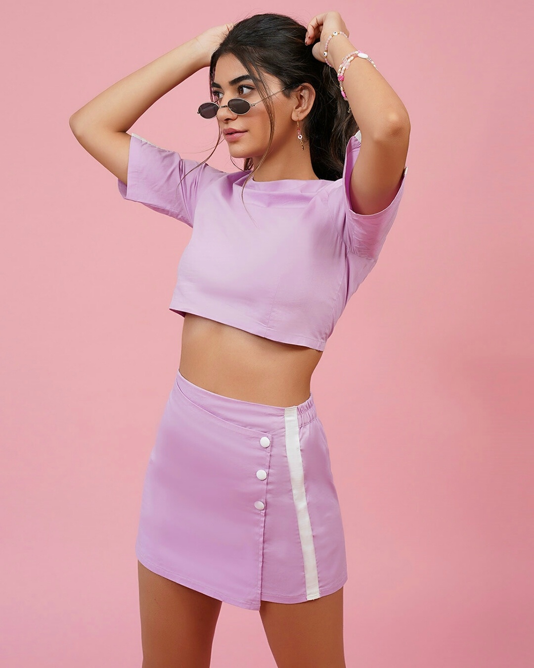 Shop Women's Purple Slim Fit Skirt-Back