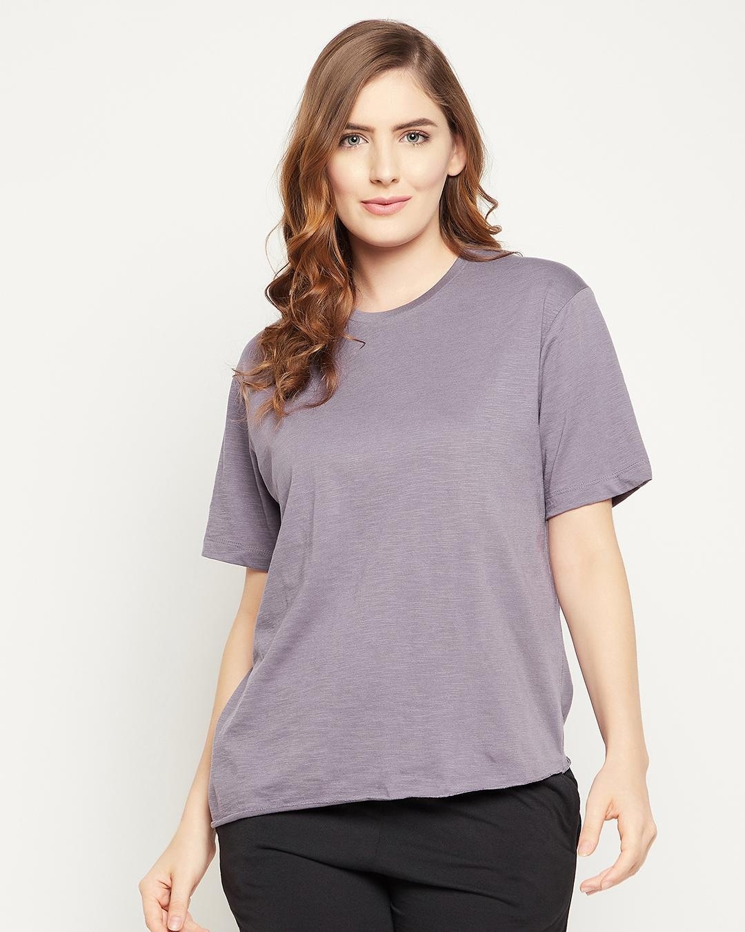 Shop Women's Purple T-shirt-Front