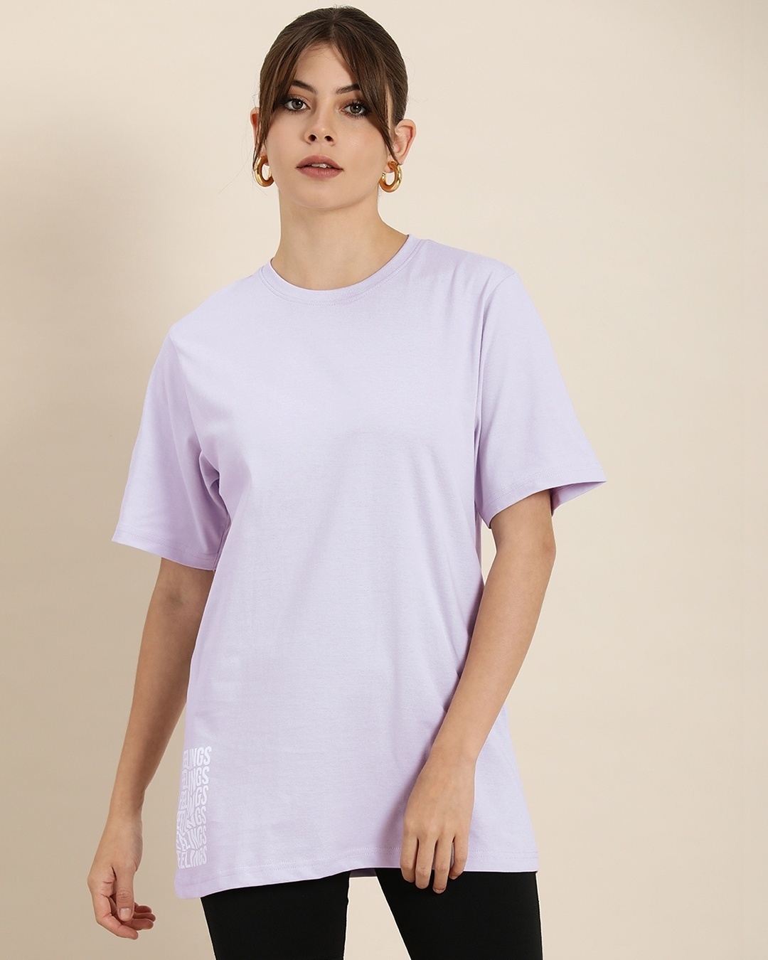 Buy Women's Purple Typography Back Printed Oversized T-shirt for Women ...