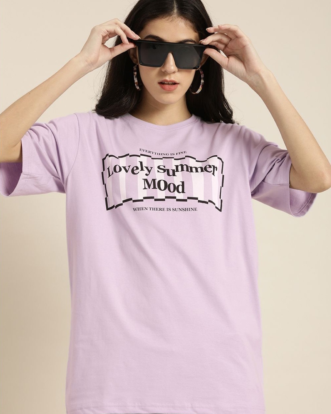 Shop Women's Purple Typography T-shirt-Front