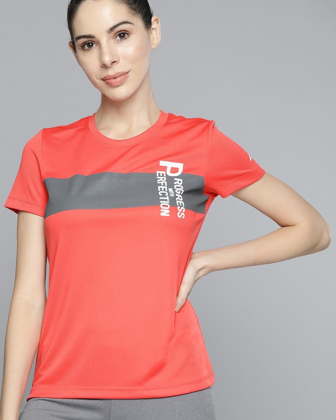 Buy Women's Red Color Block Slim Fit Tshirt for Women Red Online at