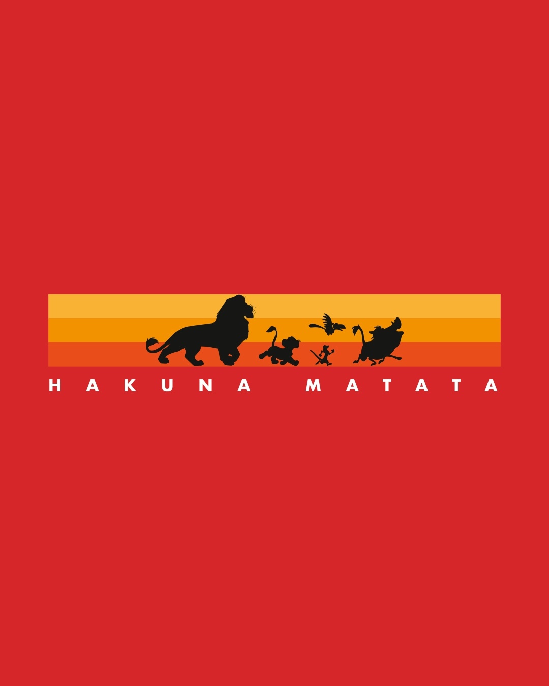 Shop Women's Red Hakuna Matata Typography T-shirt-Full