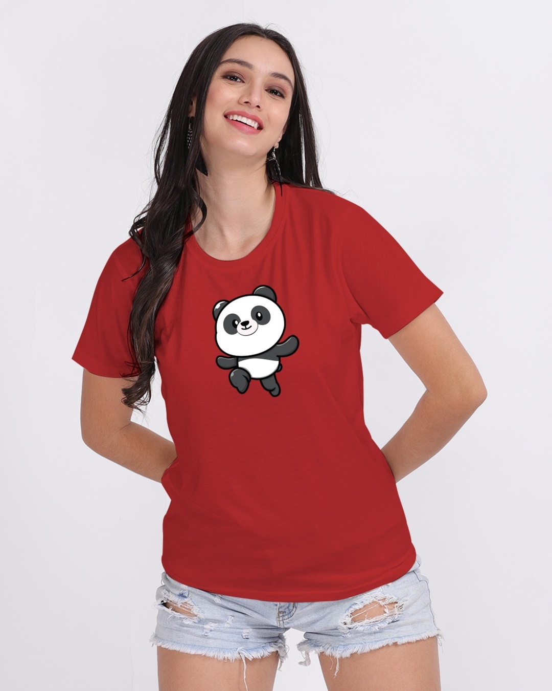 Shop Women's Red Panda Graphic Printed T-shirt-Back