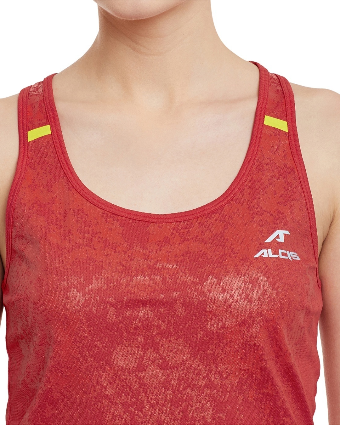 Shop Women's Red Self Design Slim Fit Tank Top-Full