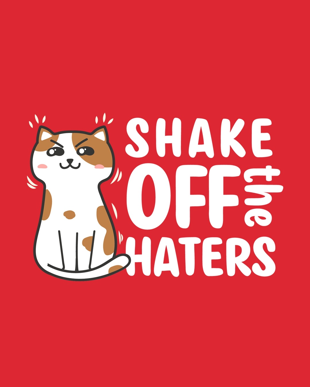 Shop Women's Red Shake Off The Haters Graphic Printed Plus Size Slim Fit T-shirt-Full