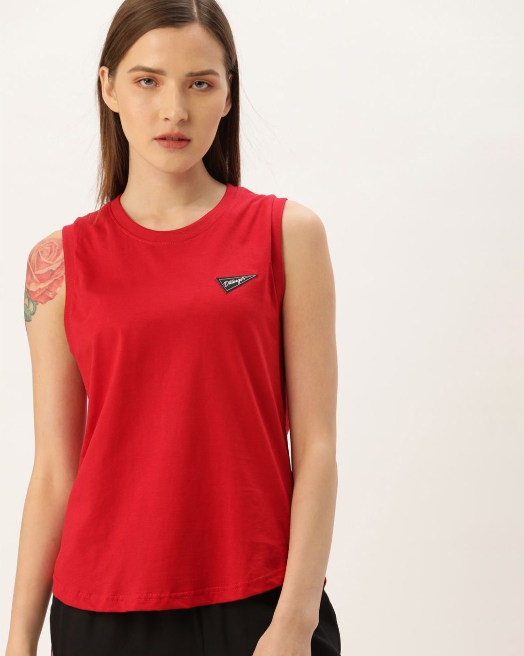 Shop Women's Red Solid T-shirt-Front