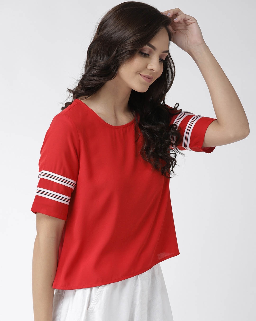 Shop Women's Red Solid Top-Back