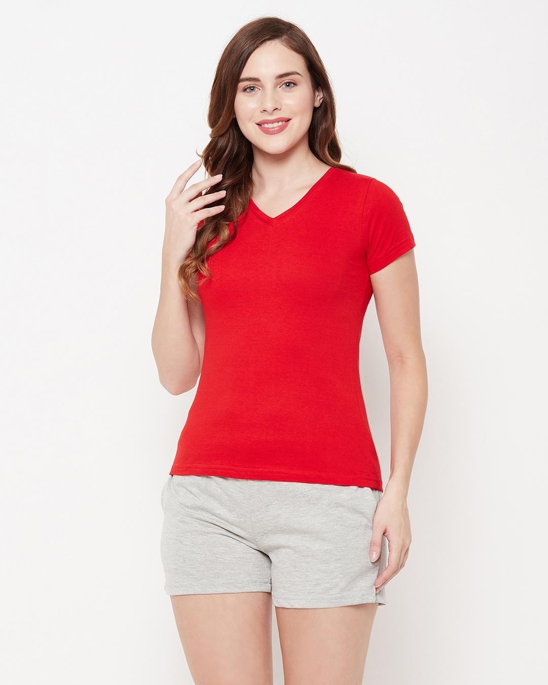 Buy Women's Red Tshirt & Shorts Set Online in India at Bewakoof