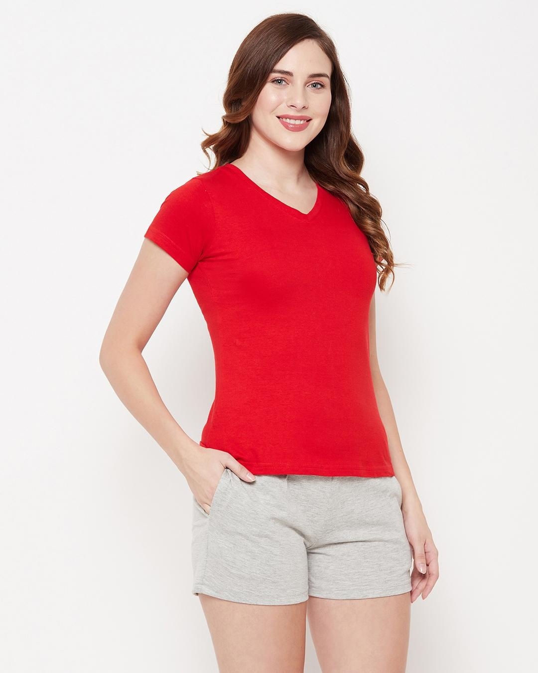 Buy Womens Red T-shirt & Shorts Set Online in India at Bewakoof