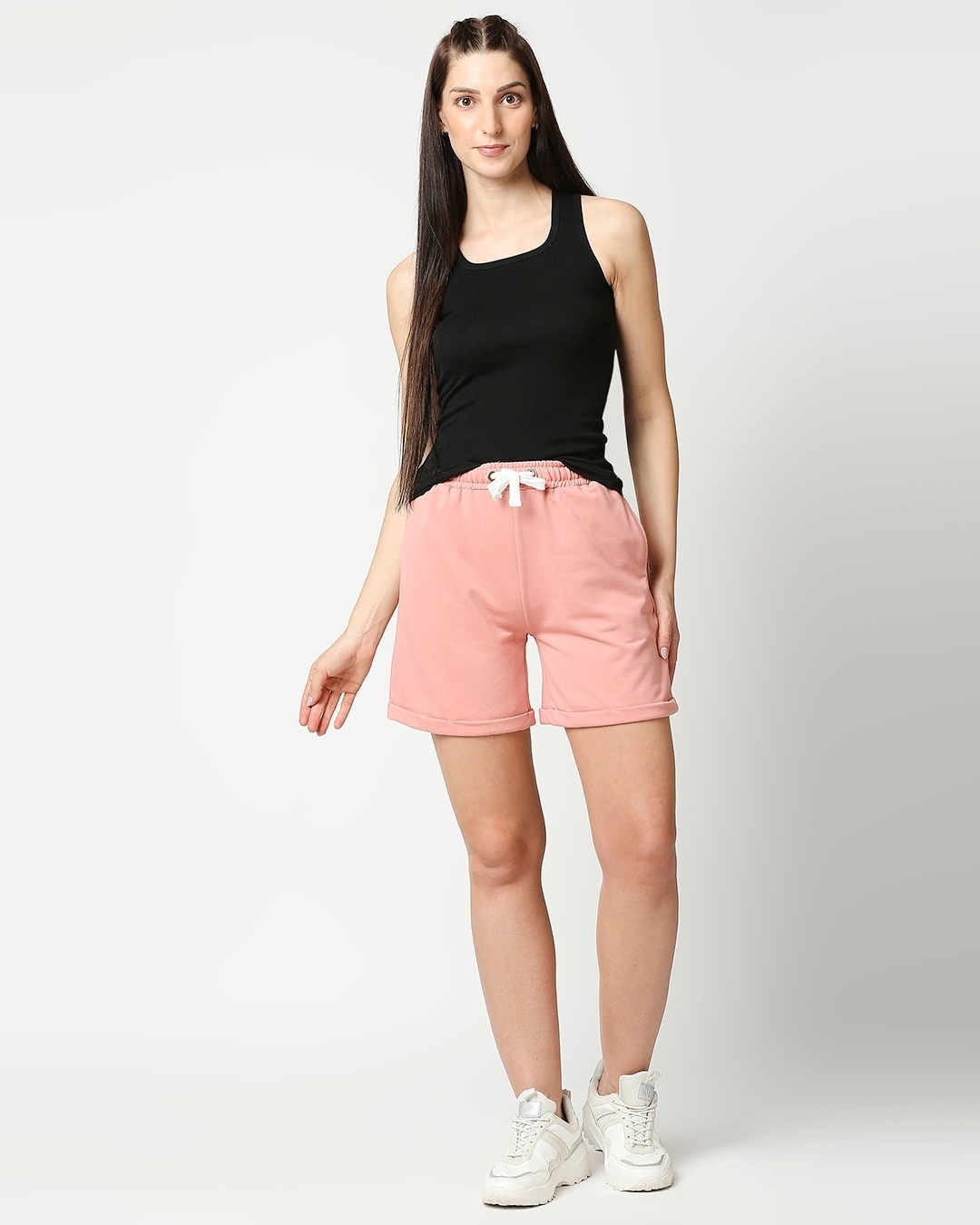 Buy Women's Roll Up Hem Shorts for Women pink Online at Bewakoof