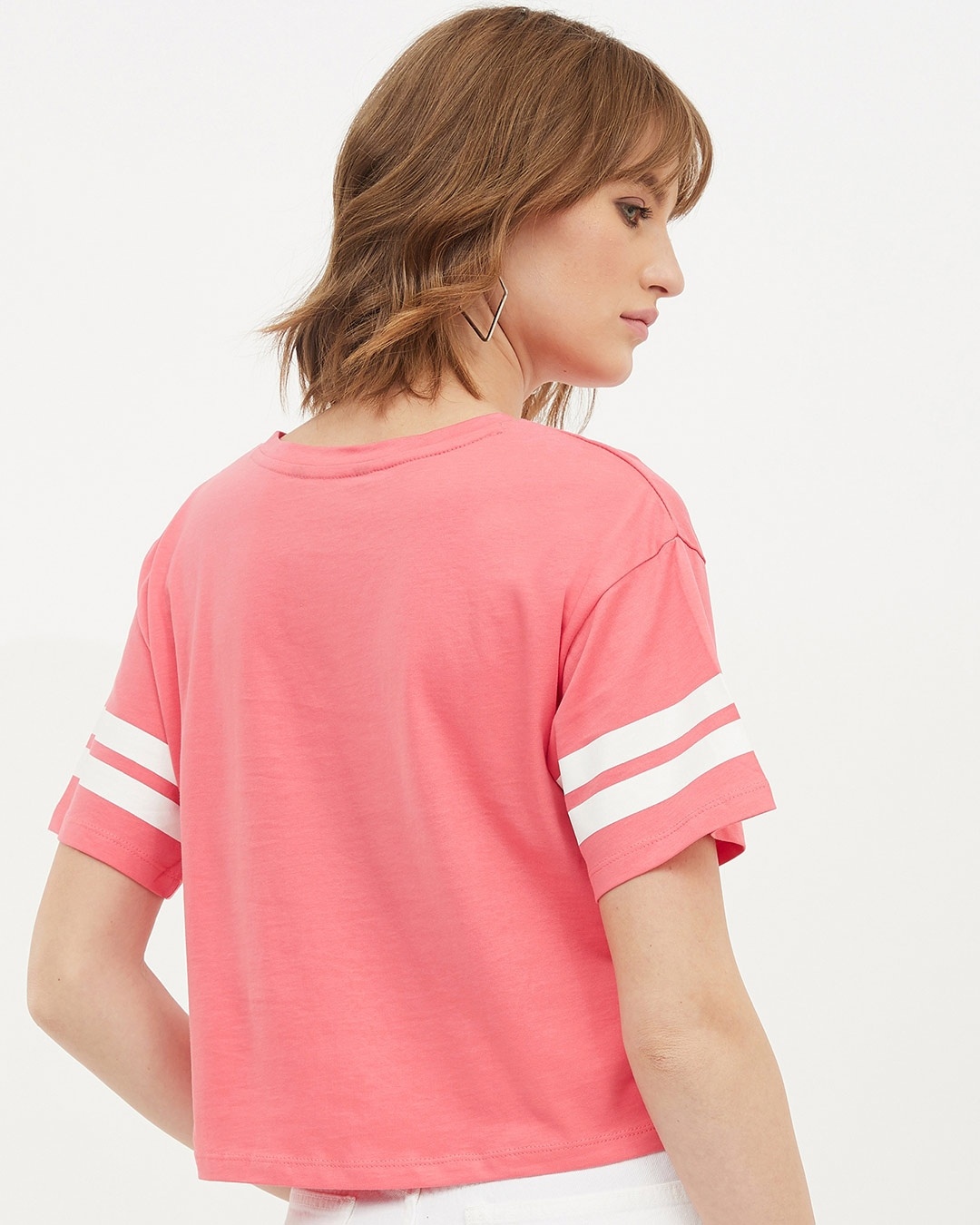 Shop Women's Round Neck Short Sleeves Printed T Shirt-Full