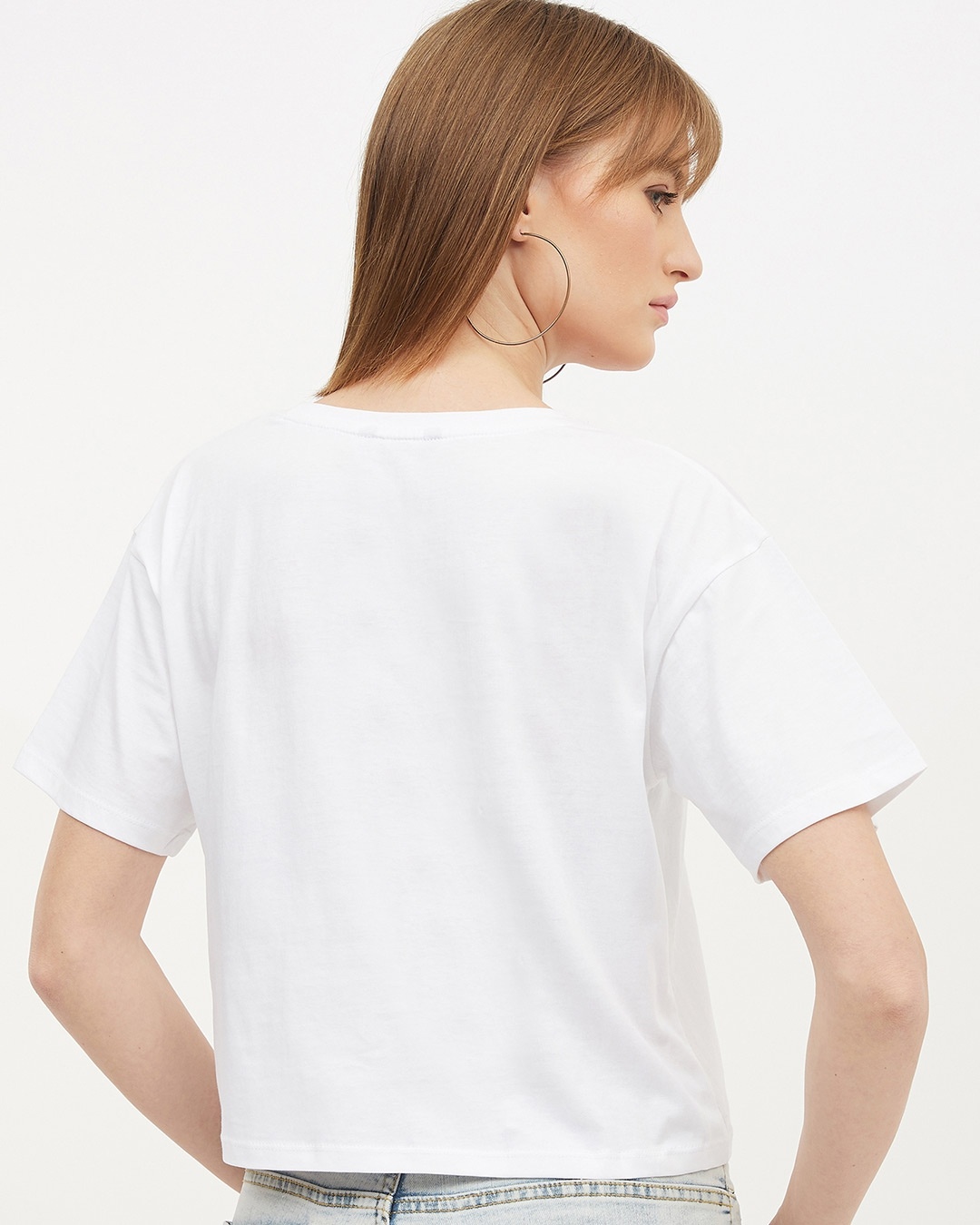 Shop Women's Round Neck Short Sleeves Striped T-shirt