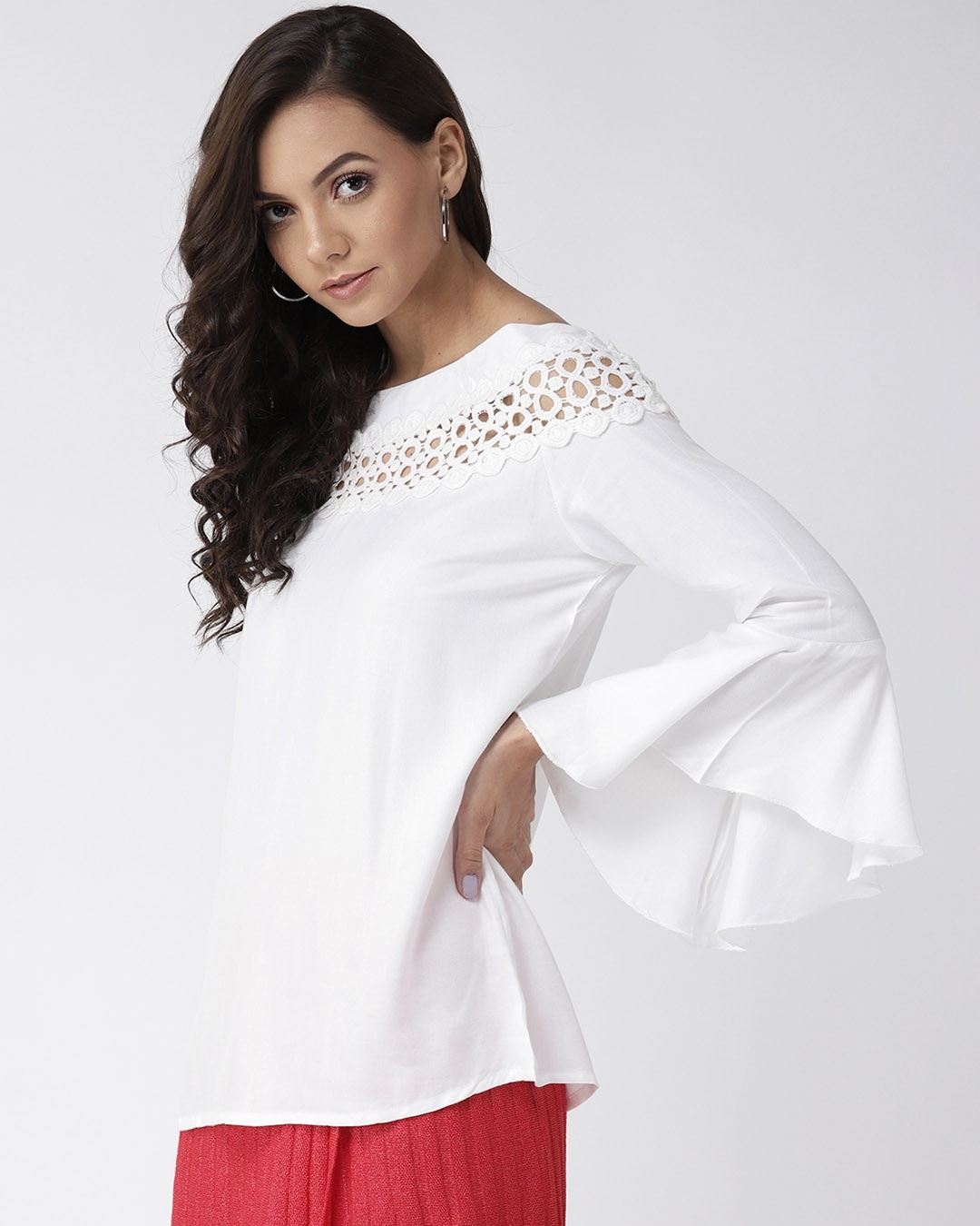 Shop Women's's Off White Solid Top-Back