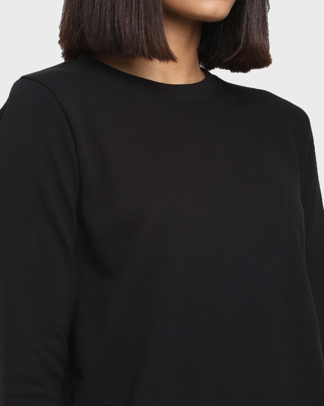 Shop Women's Solid Black Oversized Sweatshirt