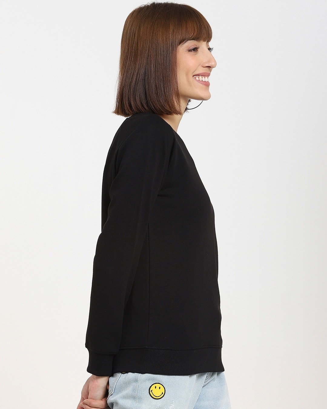 Shop Women's Solid Black Sweatshirt-Design