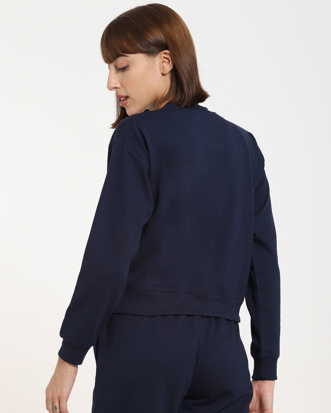 Shop Women's Solid Cropped Sweatshirt-Full