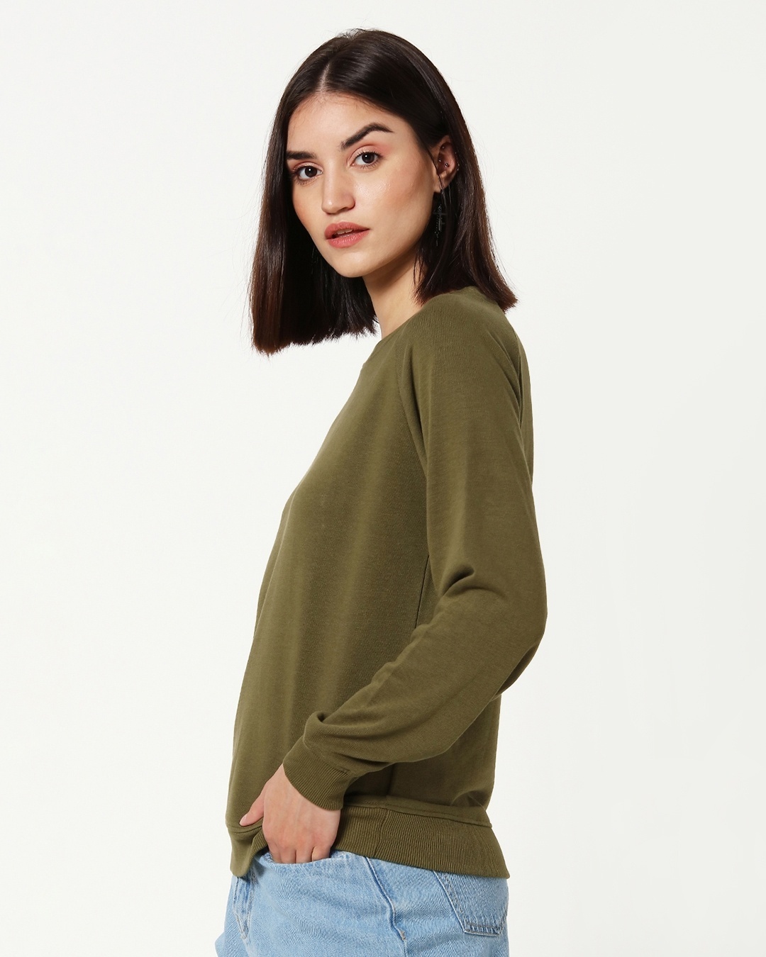 Shop Women's Olive Sweatshirt-Back