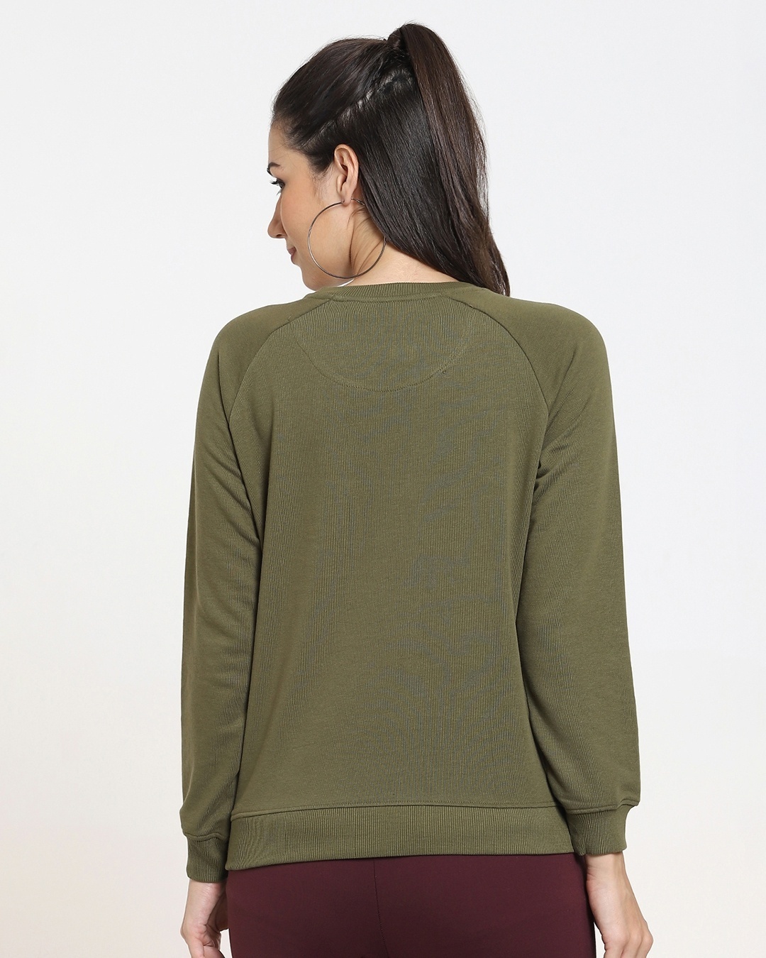 Shop Women's Solid Olive Sweatshirt-Design