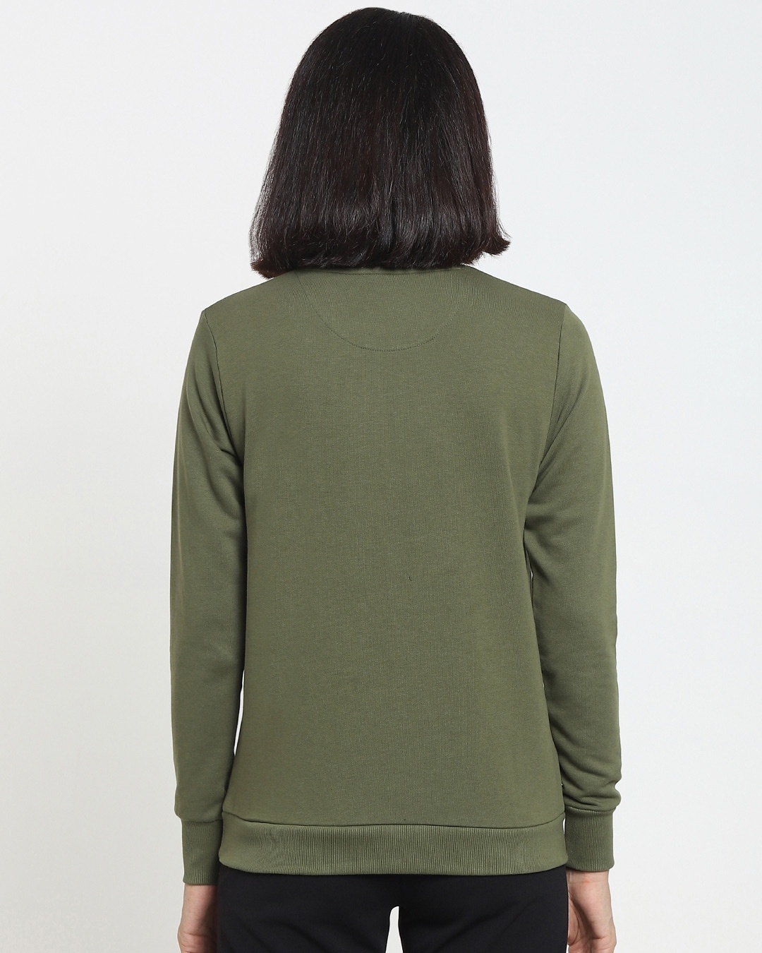 Shop Women's Solid Oversized  Olive Sweatshirt-Design