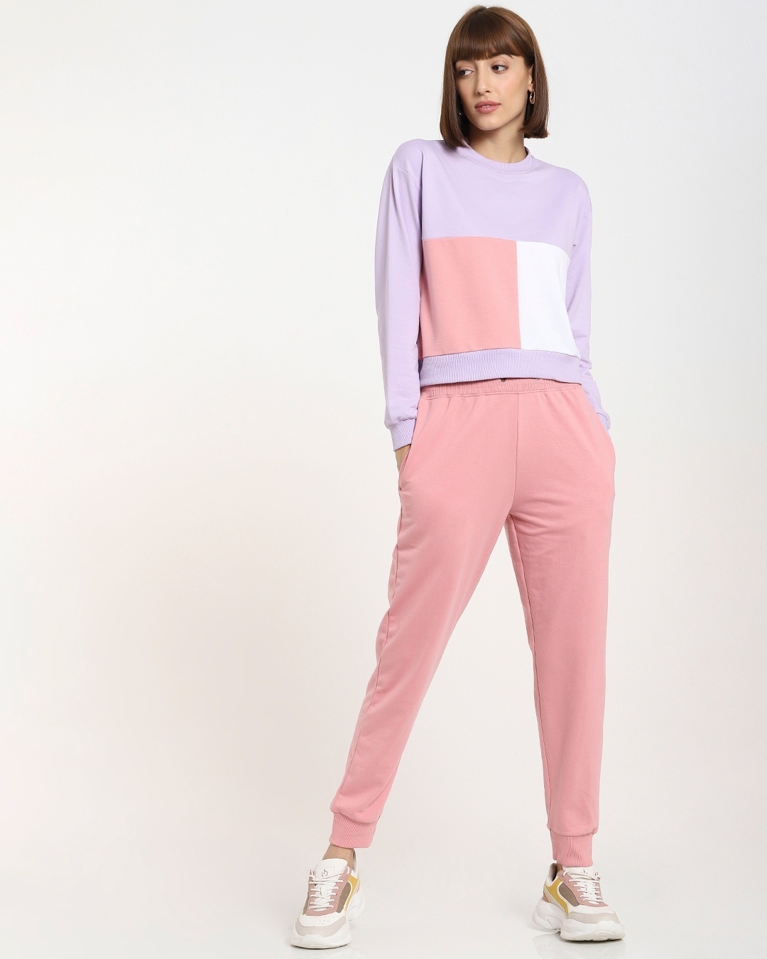 Shop Women's Solid Pink Joggers-Full