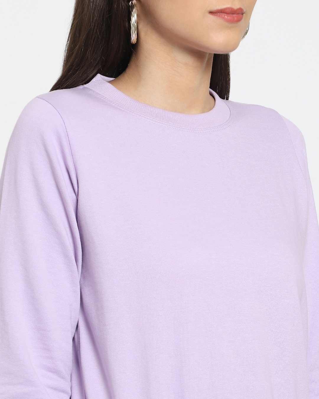 Shop Women's Solid Short Sweatshirt with Tie Up