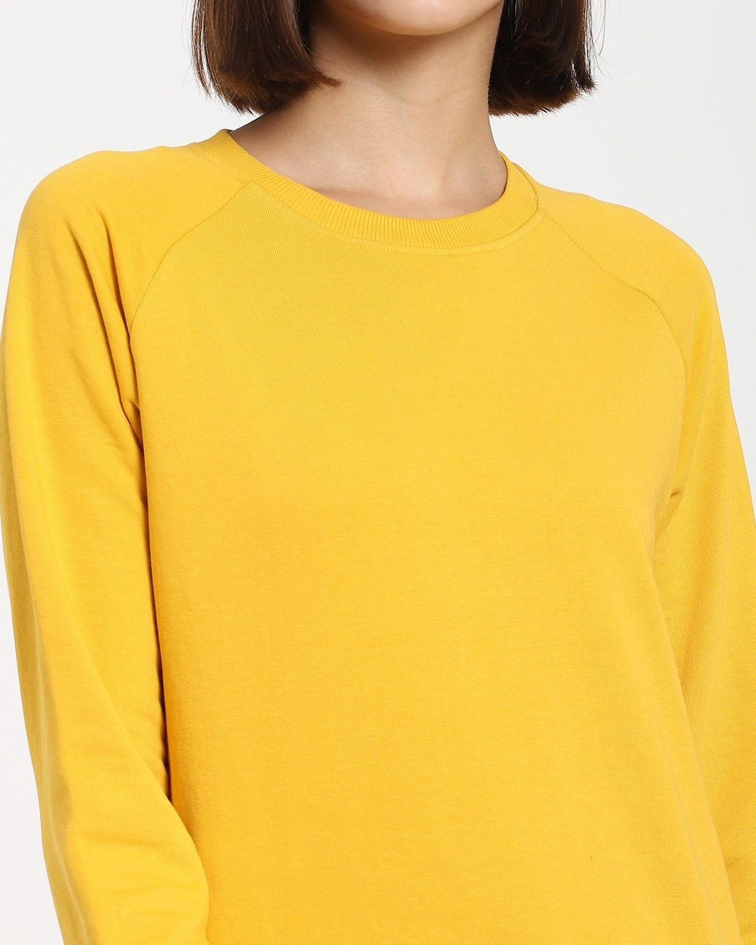 Shop Women's Solid Yellow Sweatshirt-Full
