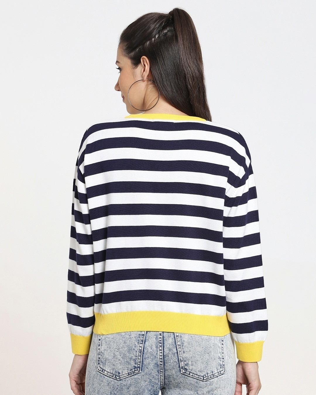 Shop Women's Stripe Flat Knit Oversized Sweater-Design