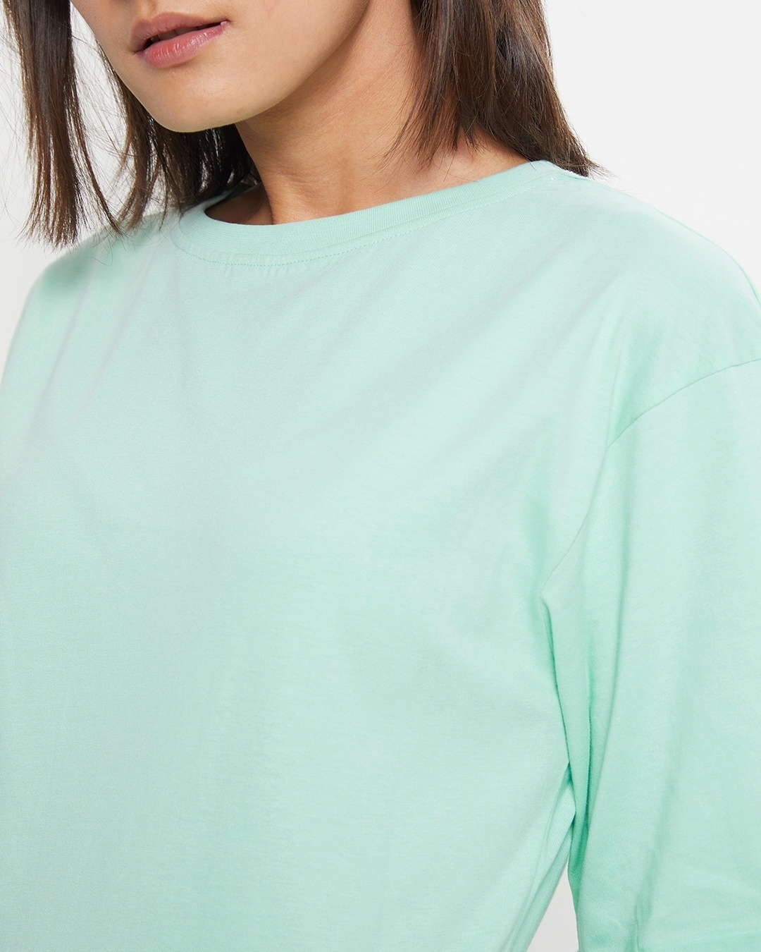 Shop Women's Sun-Kissed Green Fril Boyfriend Fit T-shirt
