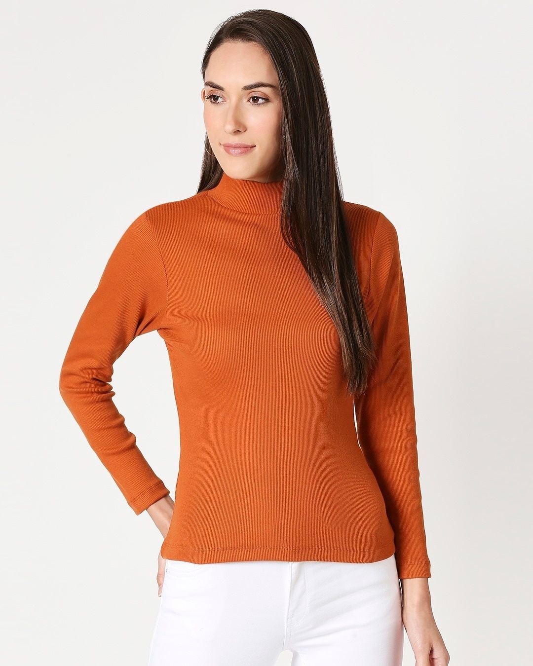 Shop Women's Turtle Neck Full Sleeves T-Shirt-Front