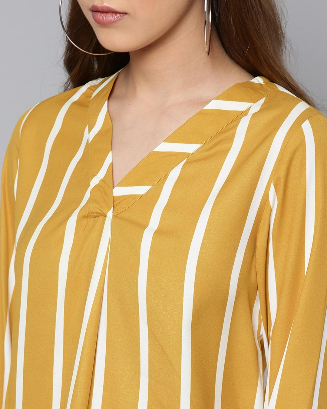 Shop Women's V Neck Full Sleeve Striped Top-Full