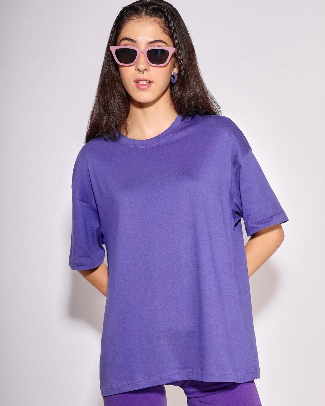 Shop Women's Very Peri Oversized Plus Size T-shirt-Front