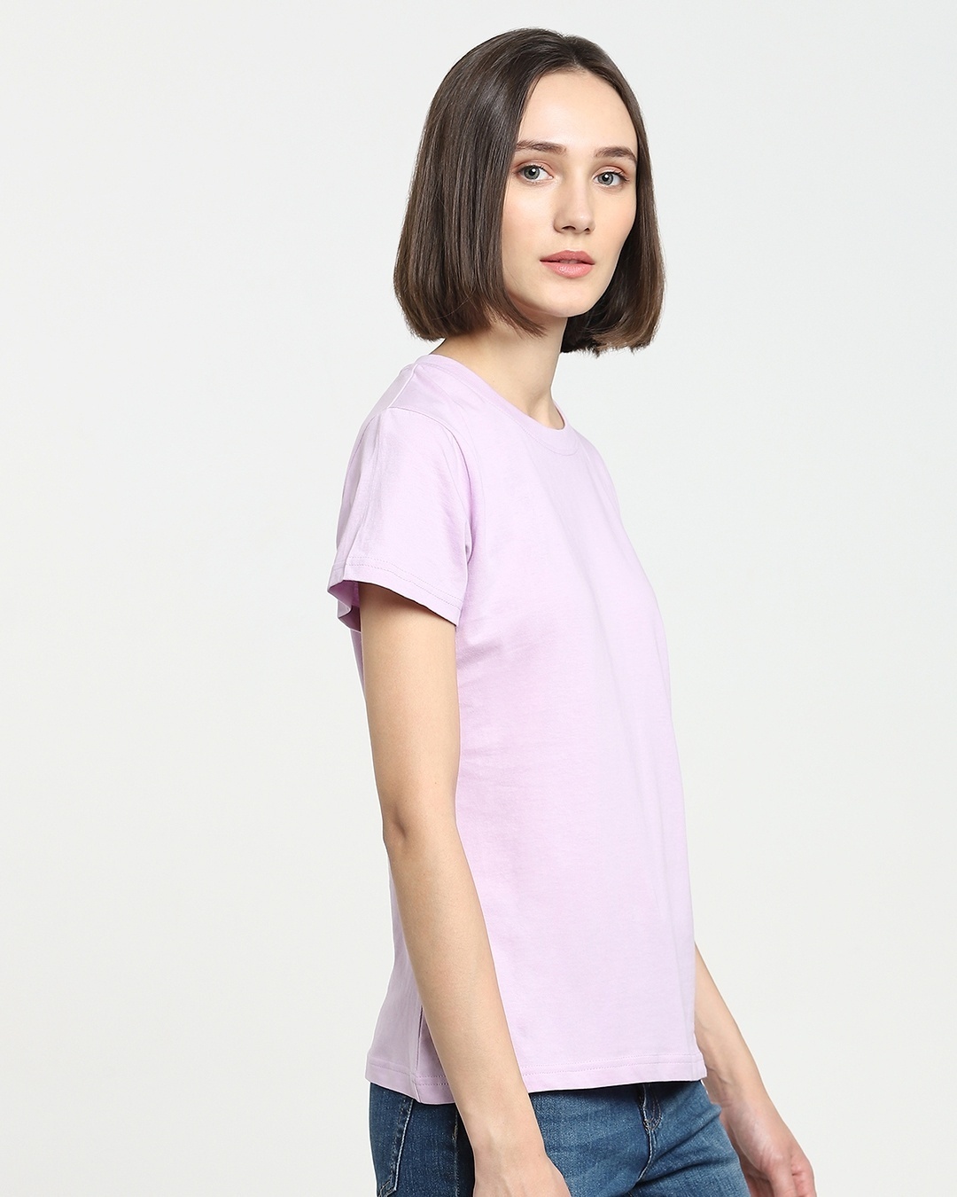 Shop Women's Whit & Purple Slim Fit T-shirt Pack of 2