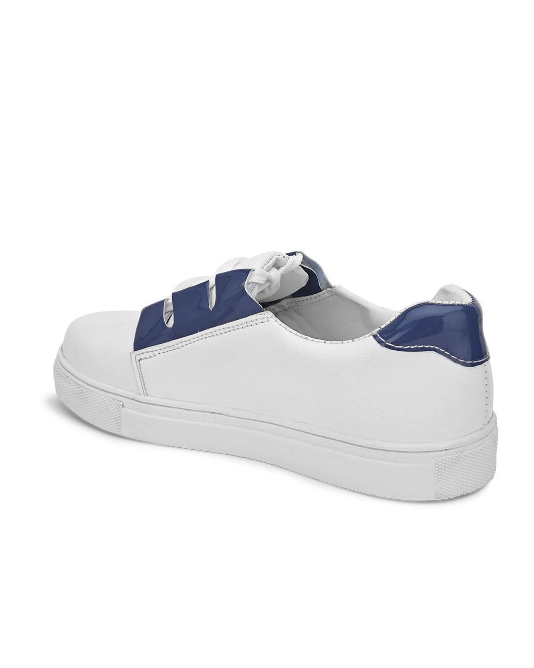 Buy Women S White And Blue Color Block Casual Shoes Online In India At Bewakoof