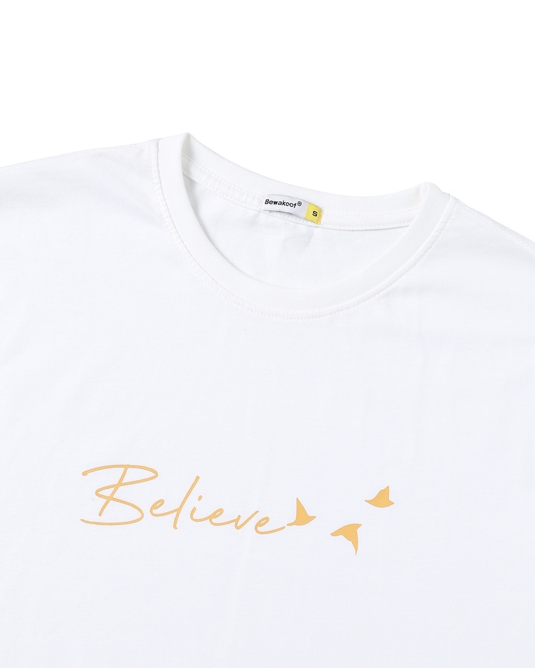 Shop Women's White Believe Typography Boyfriend T-shirt
