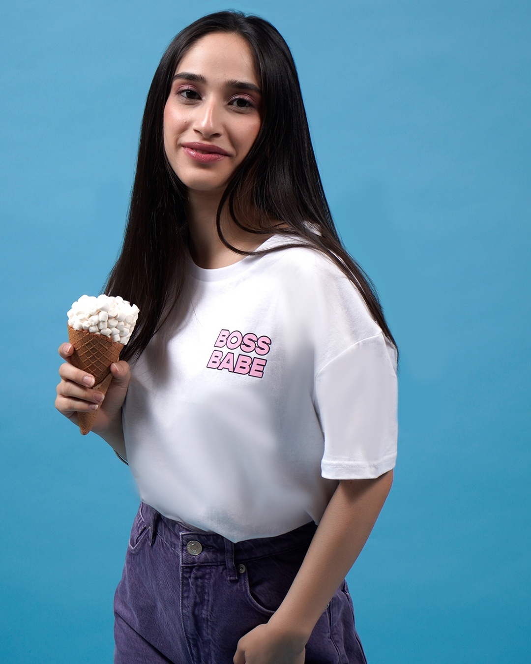 Shop Women's White Boss Babe Typography T-shirt-Design
