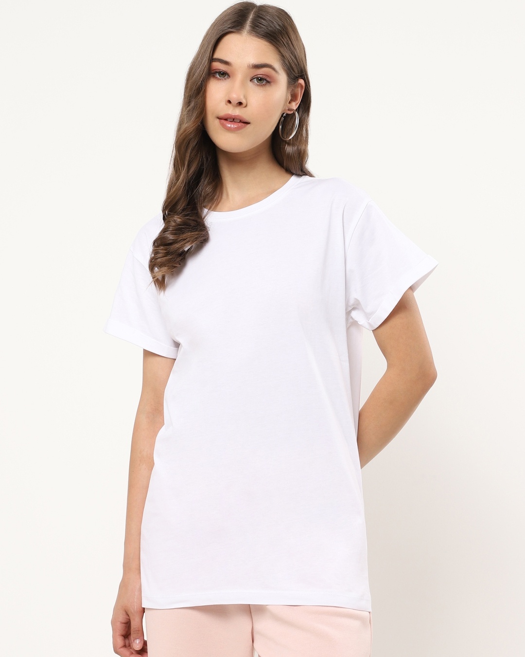 Shop Women's White Boyfriend T-shirt-Back
