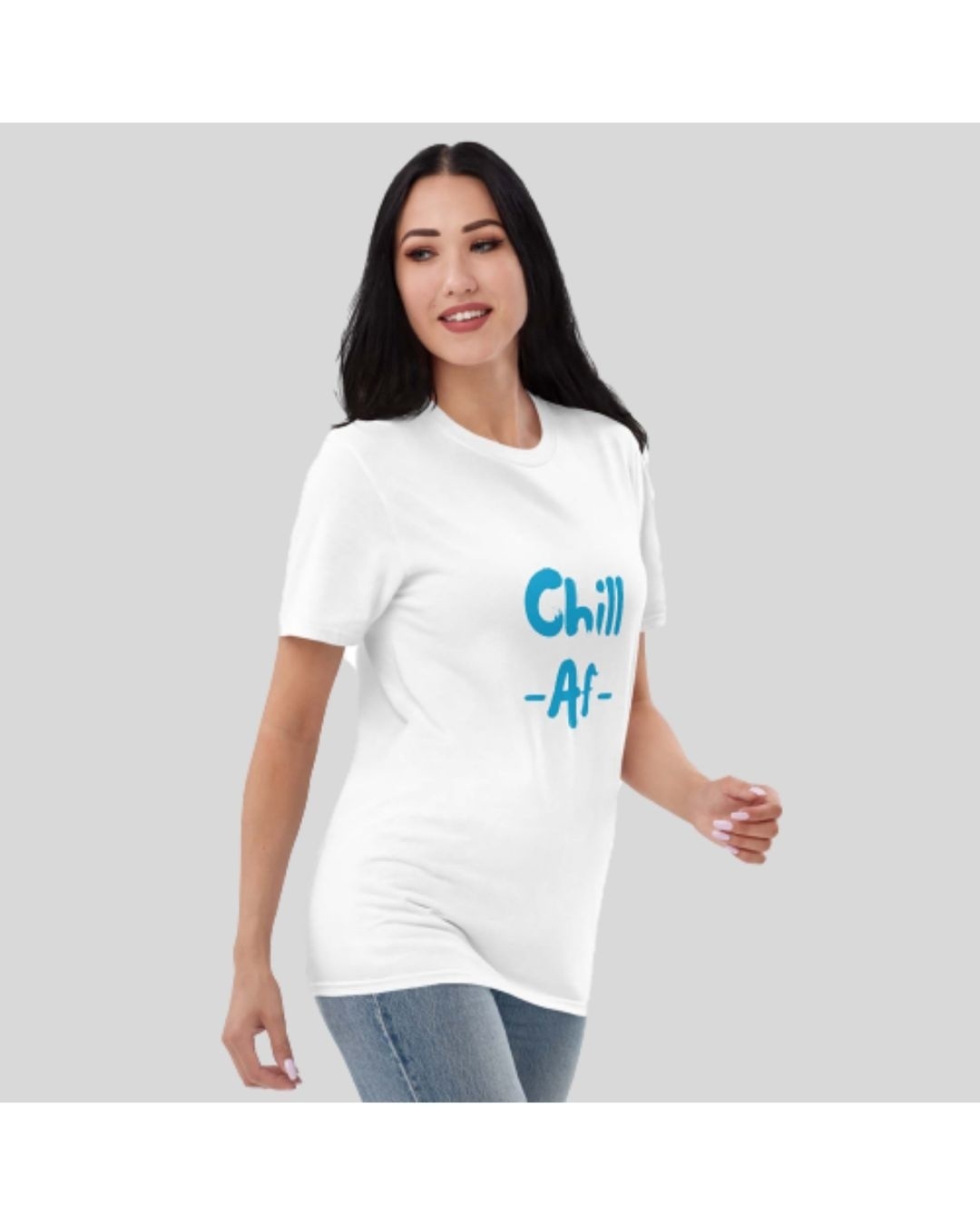 Shop Women's White Chill Af Typography T-shirt-Back