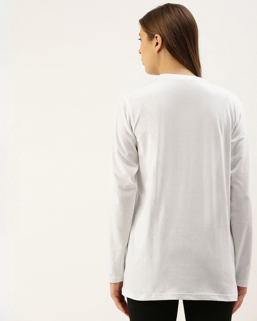Shop Women's White Graphic Print T-shirt-Back