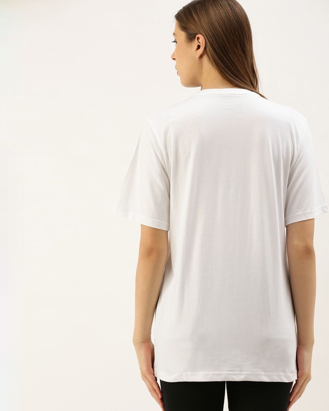 Shop Women's White Graphic Print T-shirt-Back