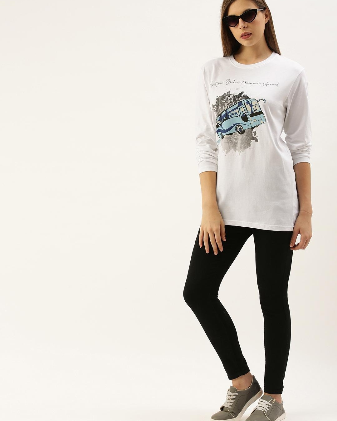 white oversized graphic t shirt women