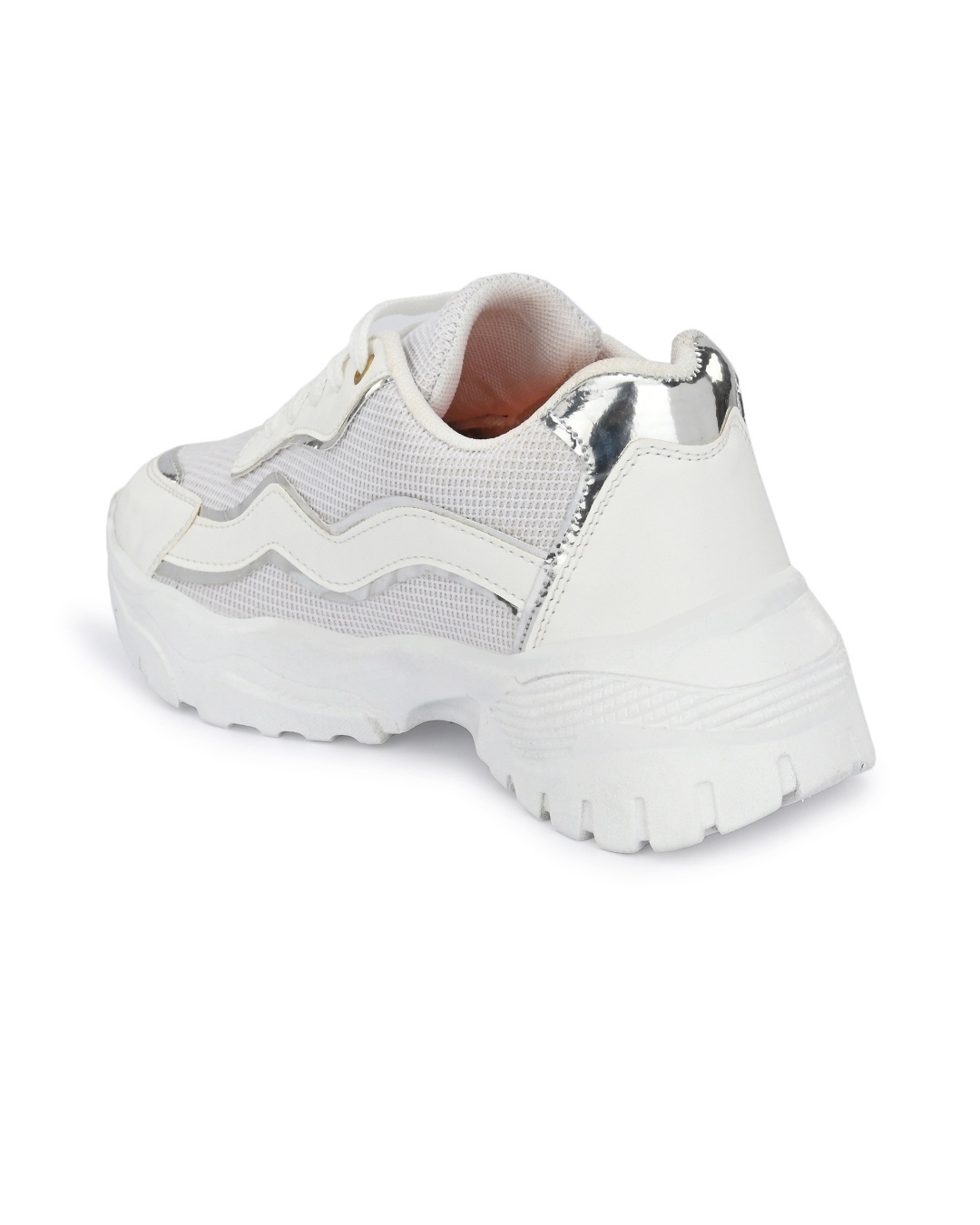 Shop Women's White Lace-Ups Sneakers-Full