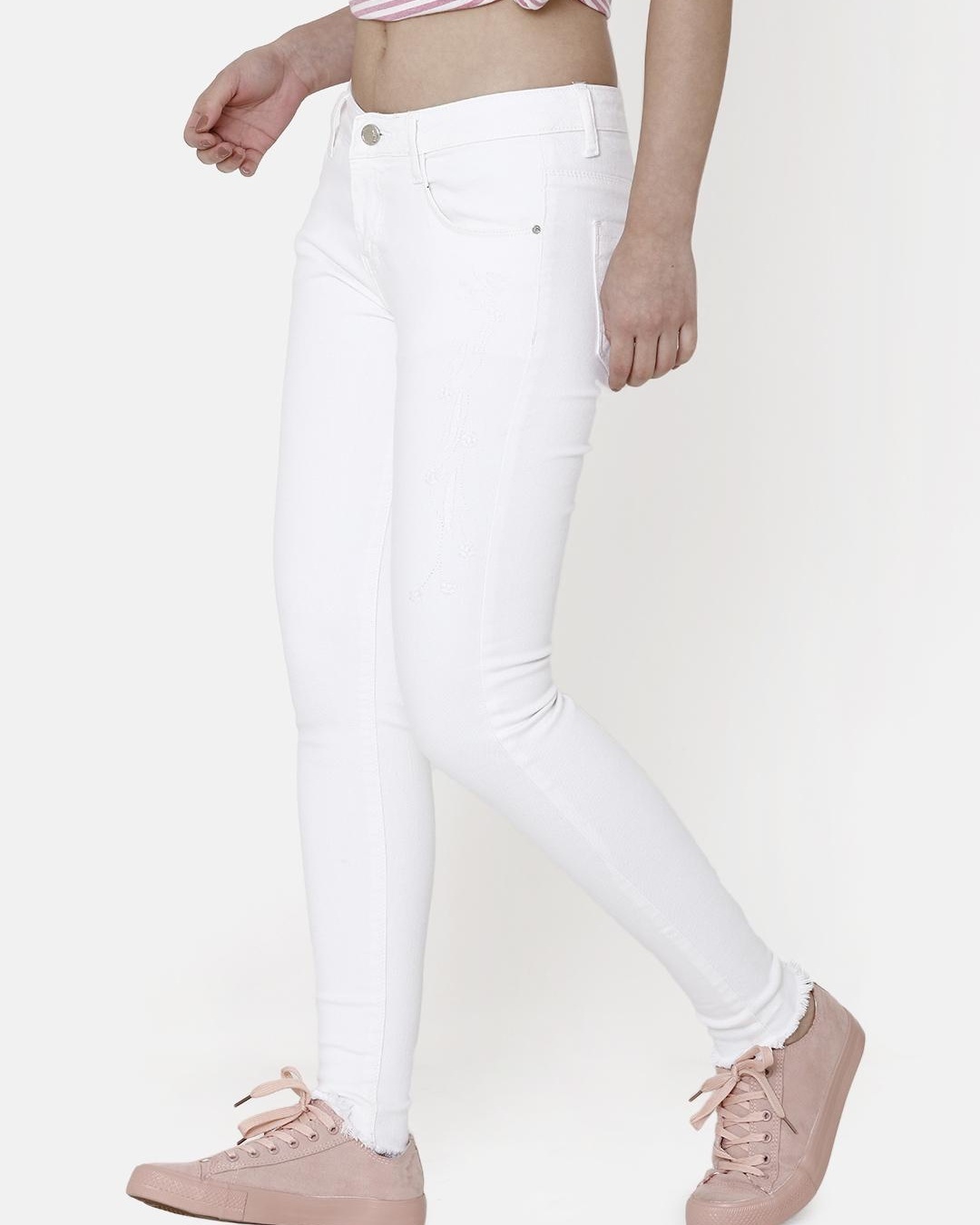 Buy Women's White Slim Fit Jeans for Women White Online at Bewakoof