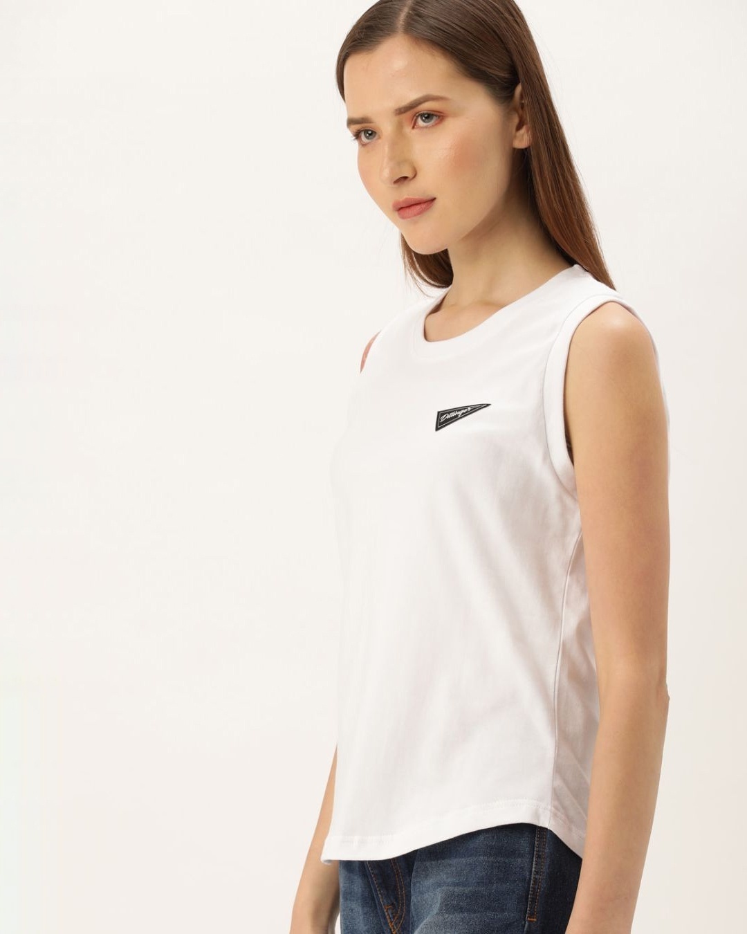 Shop Women's White Solid T-shirt-Design