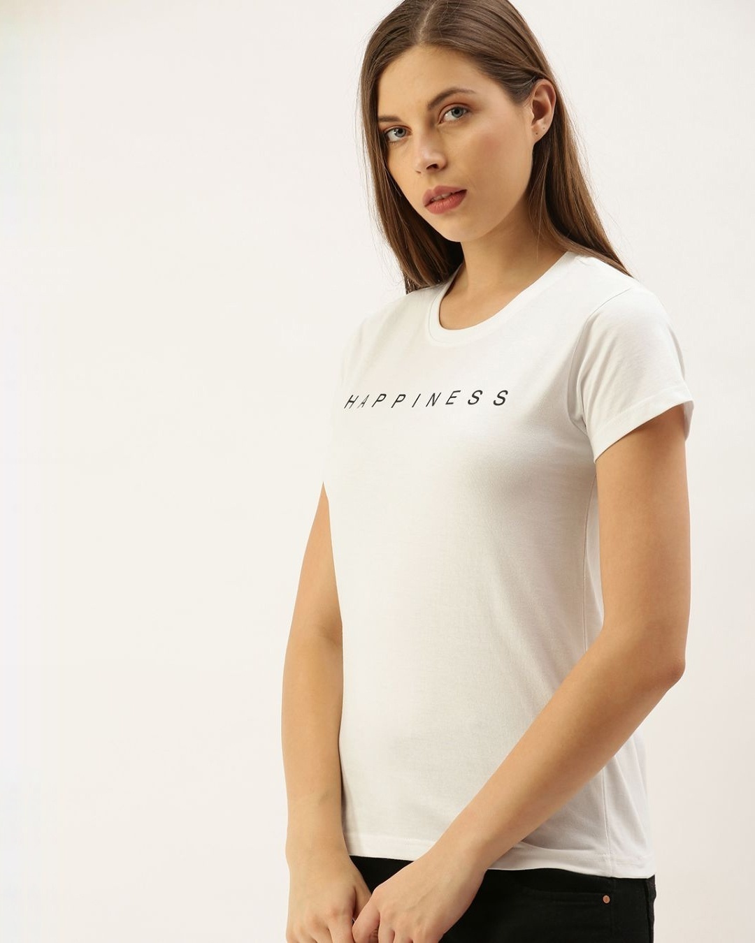 Shop Women's White Typography T-shirt-Design