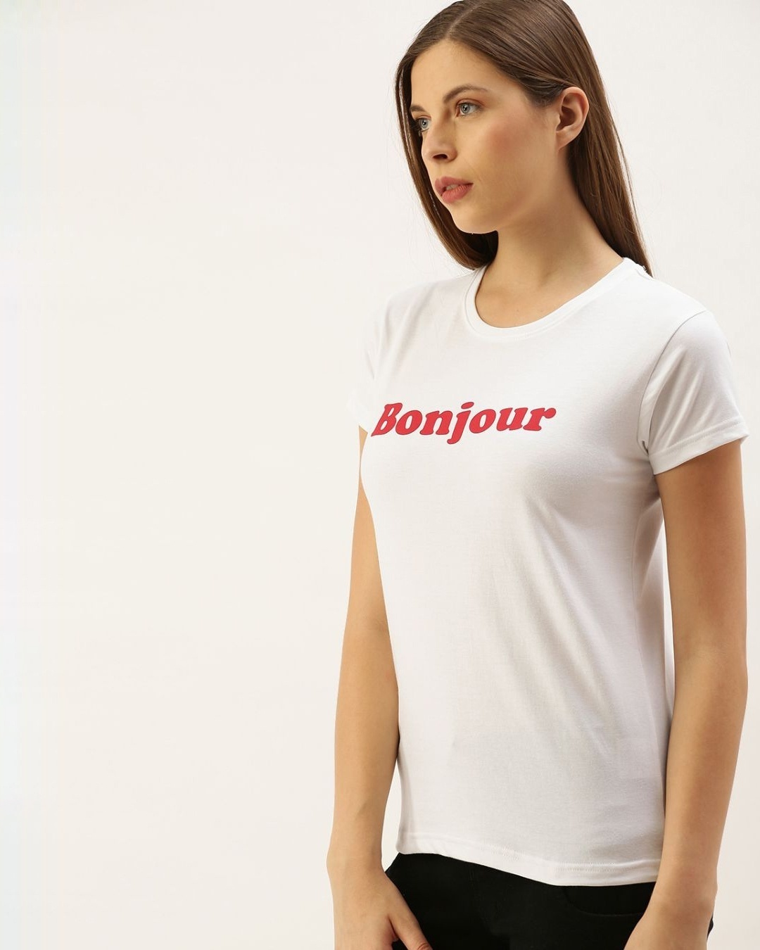 Buy Women's White Typography T-shirt for Women White Online at Bewakoof