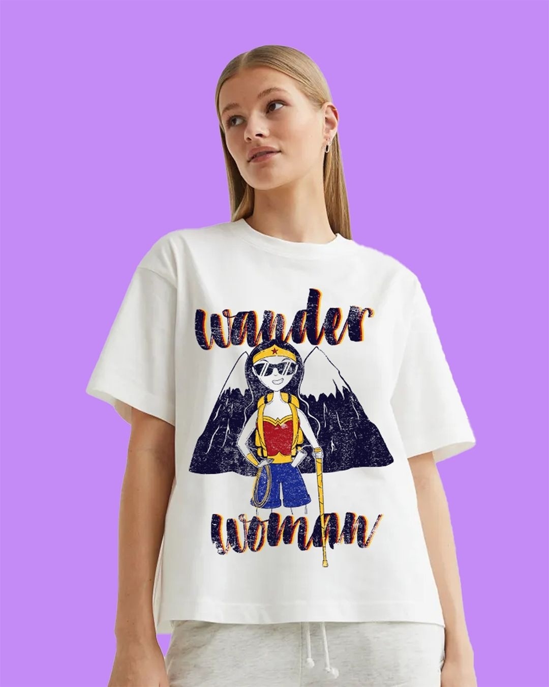 Shop Women's White Wander Women Typography T-shirt-Front